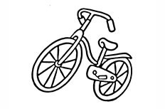 自行车简单画法 手绘自行车简笔画图片