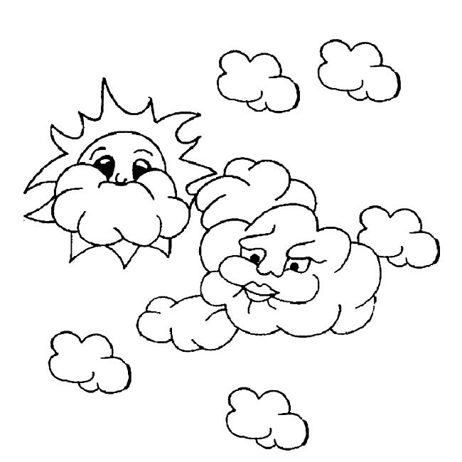 卡通太阳白云简笔画图片 太阳白云怎么画
