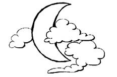 月亮简笔画_月亮和云朵简笔画图片