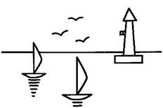 帆船灯塔简笔画图片 帆船灯塔怎么画