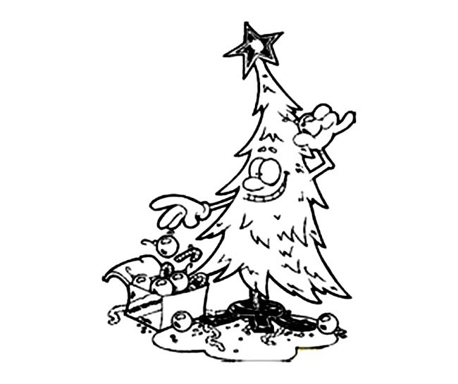 卡通圣诞树简笔画图片 圣诞树怎么画