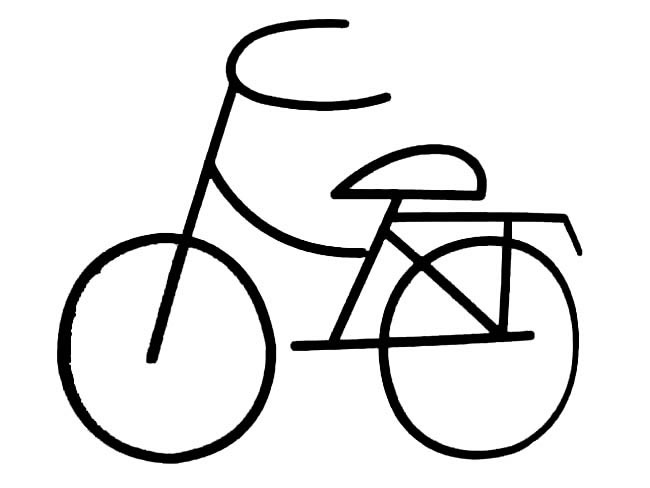手绘自行车简笔画_简单自行车怎么画