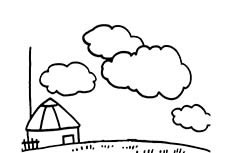 草原云怎么画_草原上的云朵简笔画图片