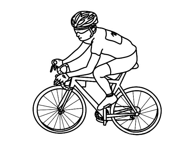 骑自行车简笔画图片 运动员骑自行车怎么画