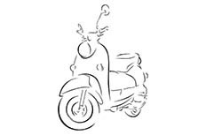女式摩托车简笔画 电动摩托车简笔画图片