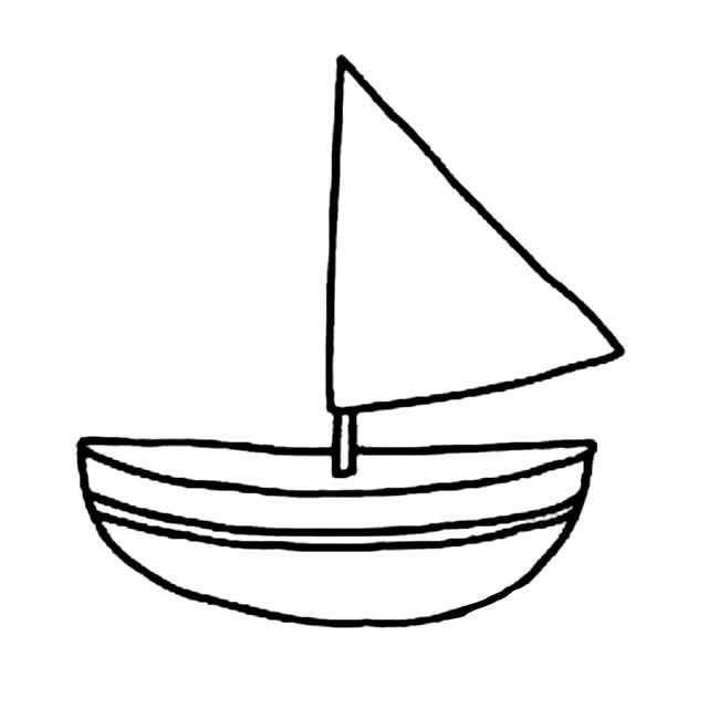 小帆船简单画法 手绘小帆船简笔画图片