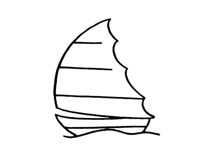 小帆船简笔画图片