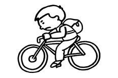 学生骑自行车简笔画图片_骑自行车怎么画