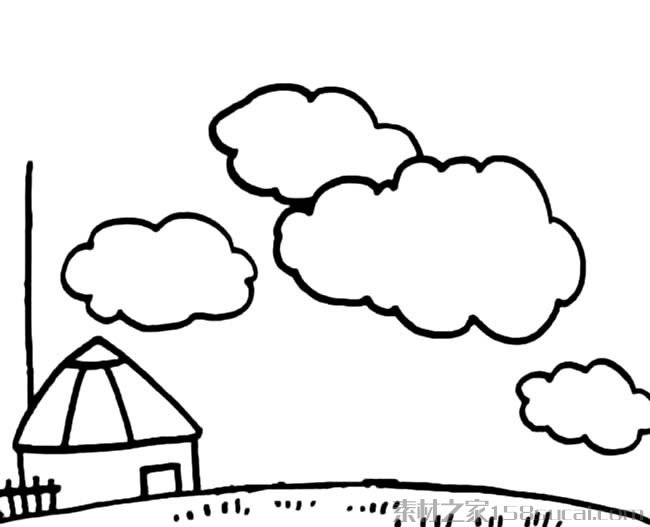 草原云怎么画_草原上的云朵简笔画图片
