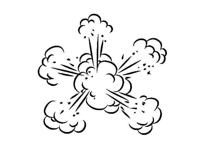 爆炸场景怎么画 火药爆炸简笔画图片