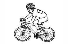 骑自行车简笔画图片 运动员骑自行车怎么画