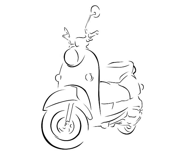 女式摩托车简笔画 电动摩托车简笔画图片