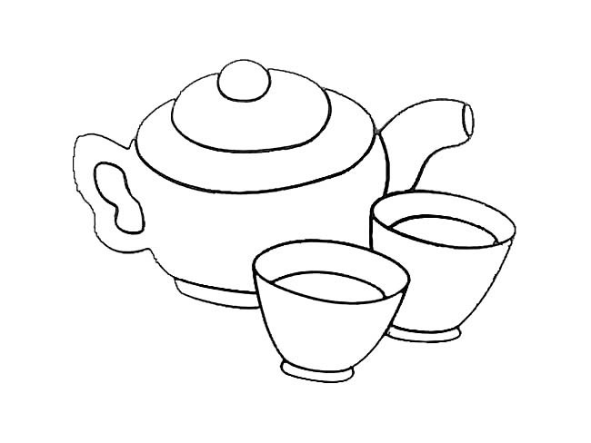 茶壶茶具简笔画图片 茶壶茶具怎么画