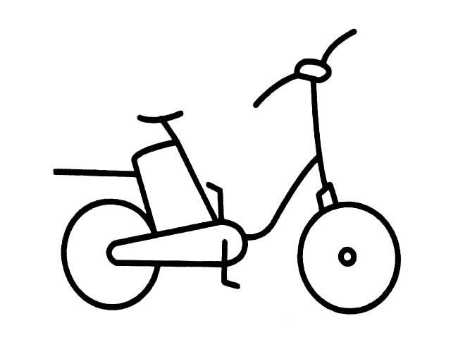 手绘自行车简笔画图片 自行车怎么画
