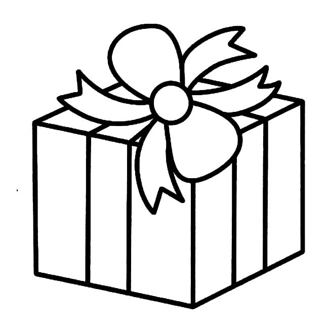 带蝴蝶结的礼物盒简笔画图片