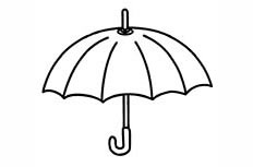 雨伞简笔画 撑开的雨伞简笔画图片