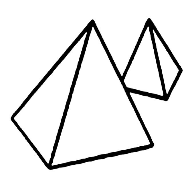 金字塔简笔画图片 立体三角形怎么画