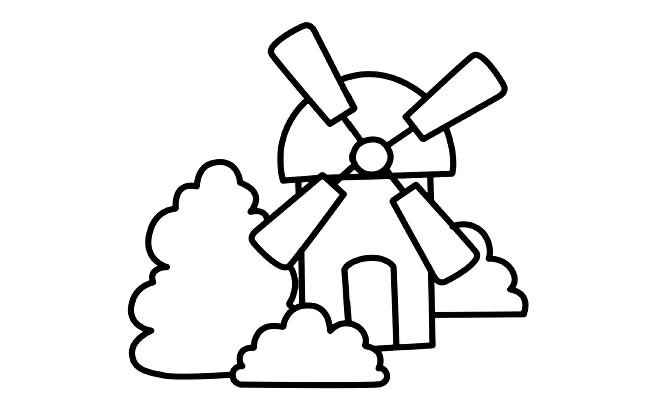 荷兰风车简笔画图片大全 风车怎么画