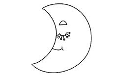卡通弯弯月亮简笔画图片 睡着的月亮怎么画