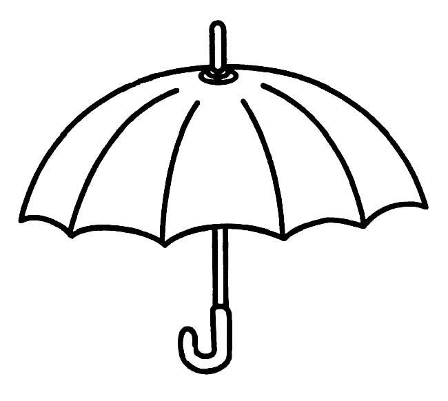 雨伞简笔画 撑开的雨伞简笔画图片