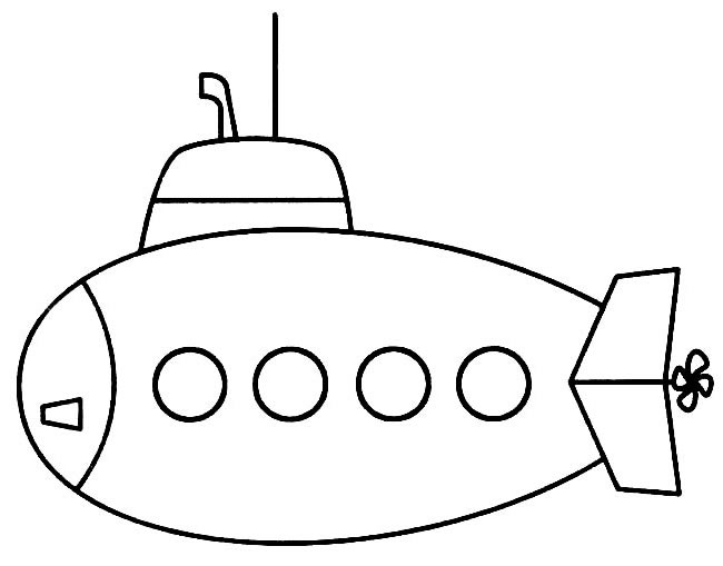 潜水艇简笔画图片 潜水艇怎么画