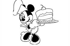 米老鼠捧着生日蛋糕简笔画图片 米老鼠怎么画