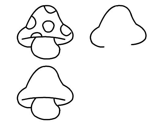 蘑菇蔬菜简笔画图片 蘑菇怎么画