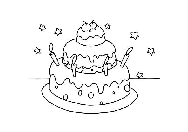 生日蛋糕简笔画图片怎么画