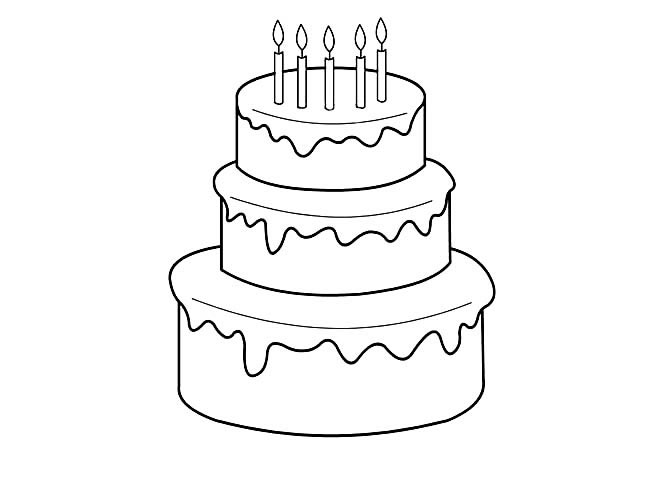 三层生日蛋糕简笔画图片 三层生日蛋糕怎么画
