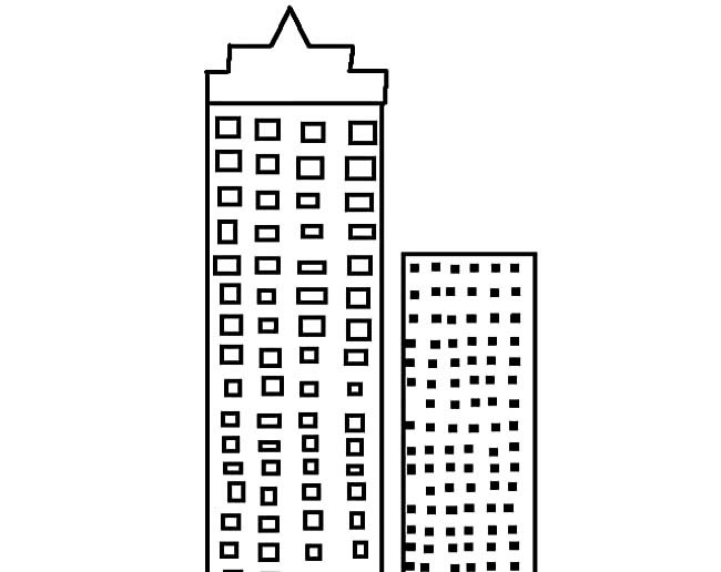 高楼大厦建筑简笔画图片大全 高楼怎么画