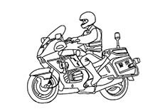 交警摩托车简笔画图片 交警摩托车怎么画