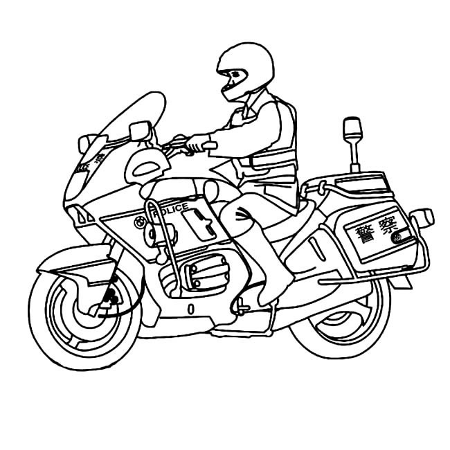 交警摩托车简笔画图片 交警摩托车怎么画