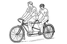 双人自行车简笔画 双人自行车怎么画