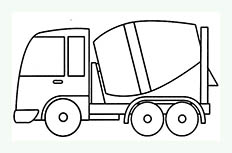 水泥罐车交通工具简笔画图片 水泥罐车怎么画