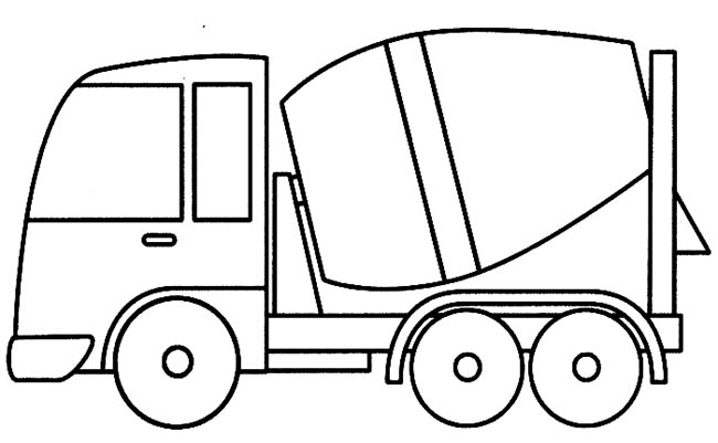 水泥罐车交通工具简笔画图片 水泥罐车怎么画