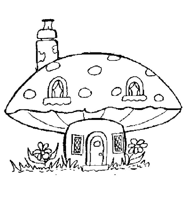 蘑菇房子简笔画步骤图片大全