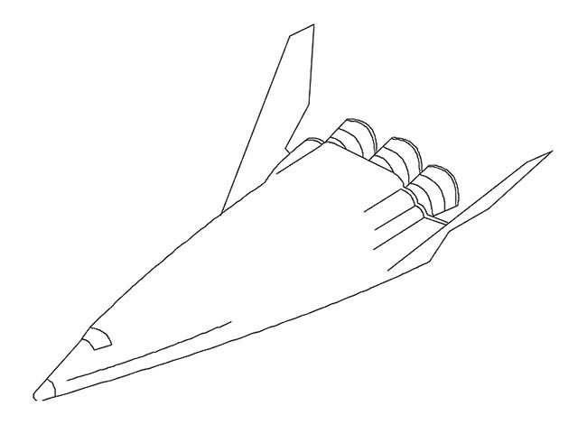 航天飞机交通工具简笔画图片 航天飞机怎么画