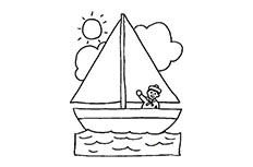 小帆船简笔画图片 小帆船怎么画