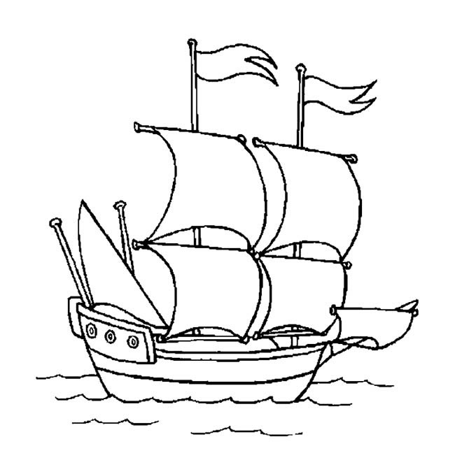 帆船交通工具简笔画图片 帆船怎么画
