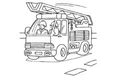 消防车交通工具简笔画图片 消防车怎么画