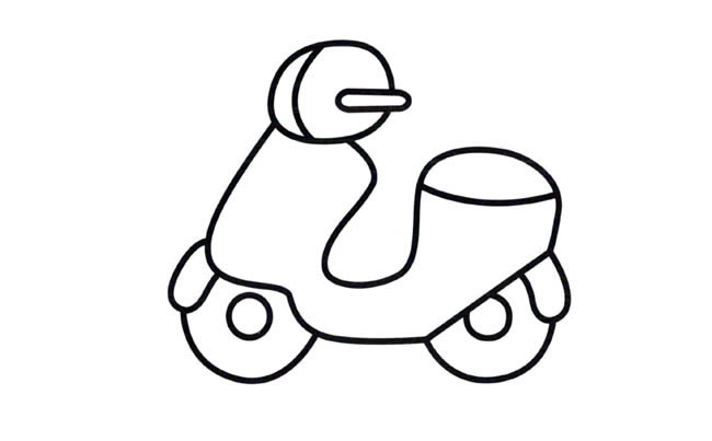 摩托车交通工具简笔画图片 摩托车怎么画