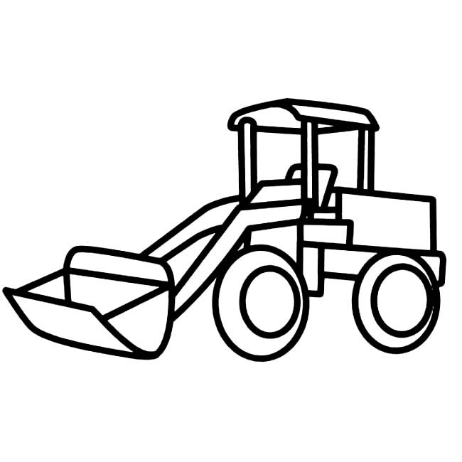 铲车交通工具简笔画图片 铲车怎么画