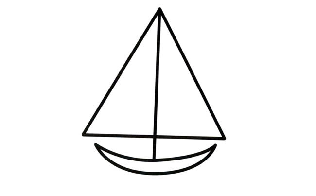 帆船交通工具简笔画图片 帆船要怎么画