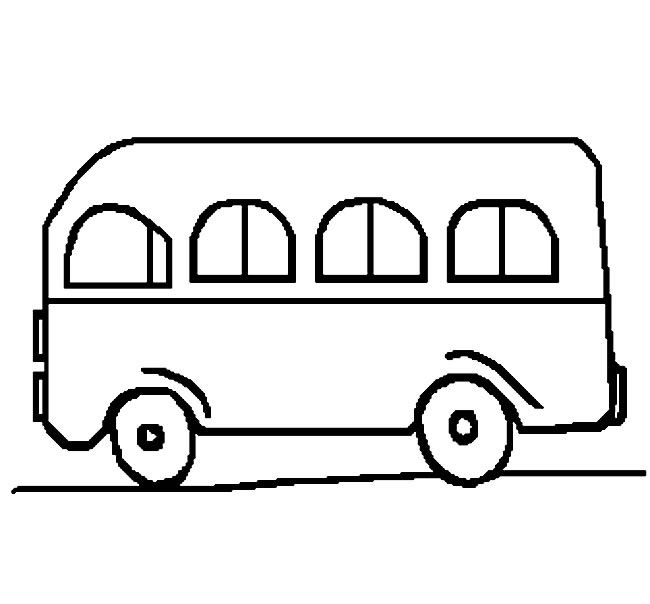 小巴士交通工具简笔画步图片 小巴士怎么画