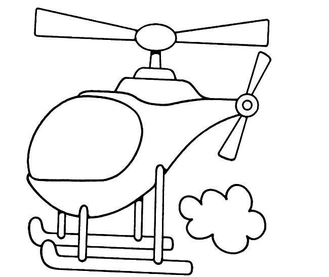 直升飞机简笔画图片 直升飞机的画法