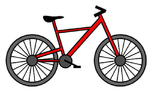 自行车简笔画图片 彩色自行车简笔画