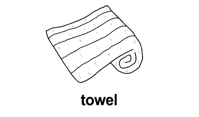 毛巾物品简笔画图片 毛巾怎么画