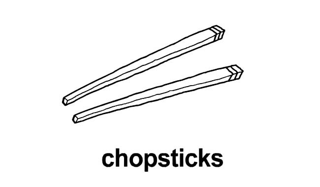 筷子物品简笔画图片 筷子怎么画