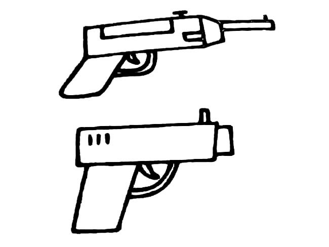 手枪武器简笔画图片怎么画