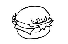 汉堡包食物简笔画图片怎么画